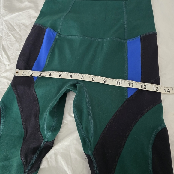 Free People Movement Never Better Leggings XS Green Black Colorblock High Rise - Picture 5 of 10